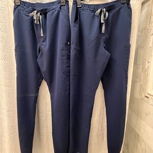 2 pair figs navy blue joggers